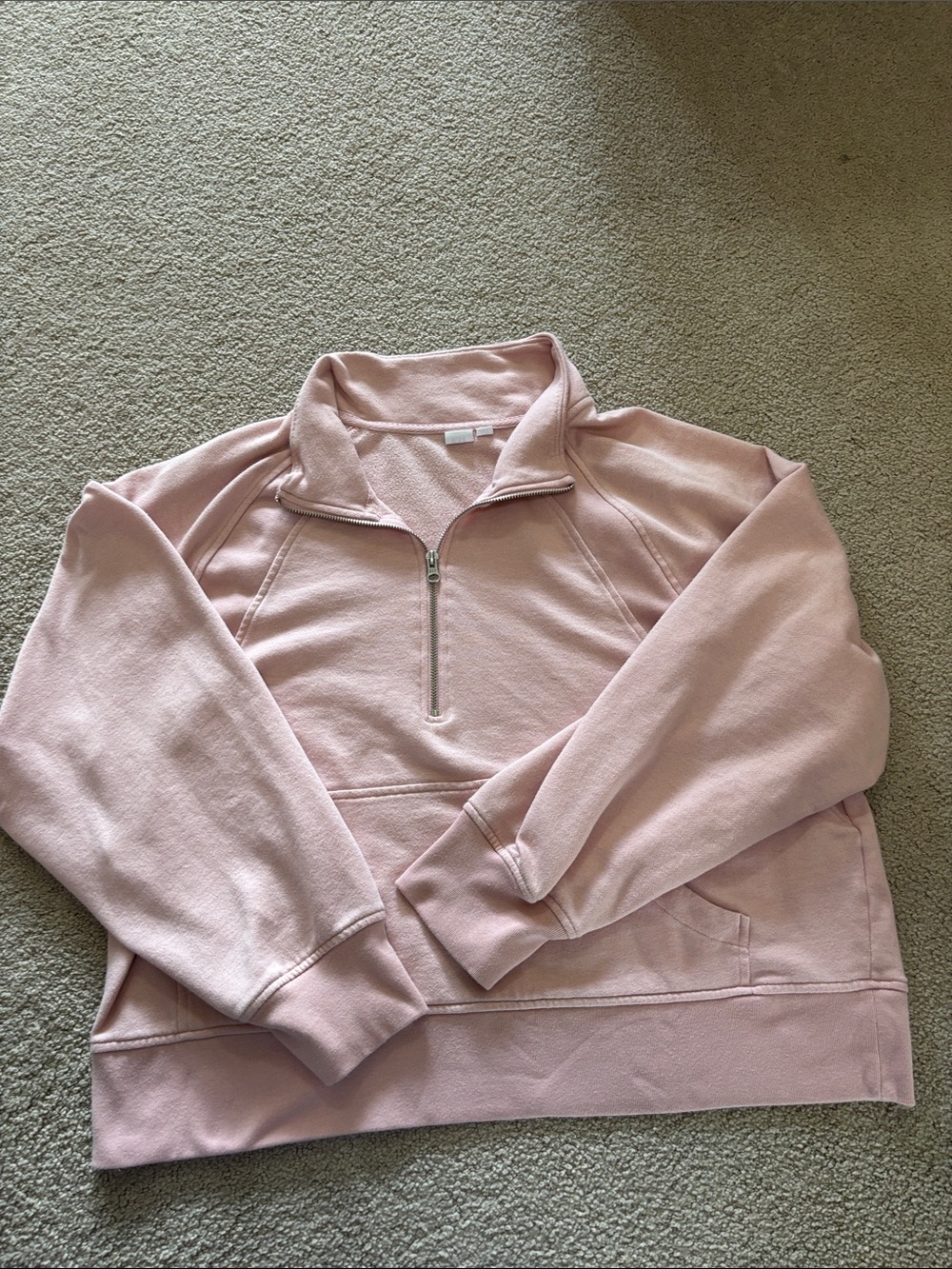 GAP Light Pink Half-Zip Cowl Pullover